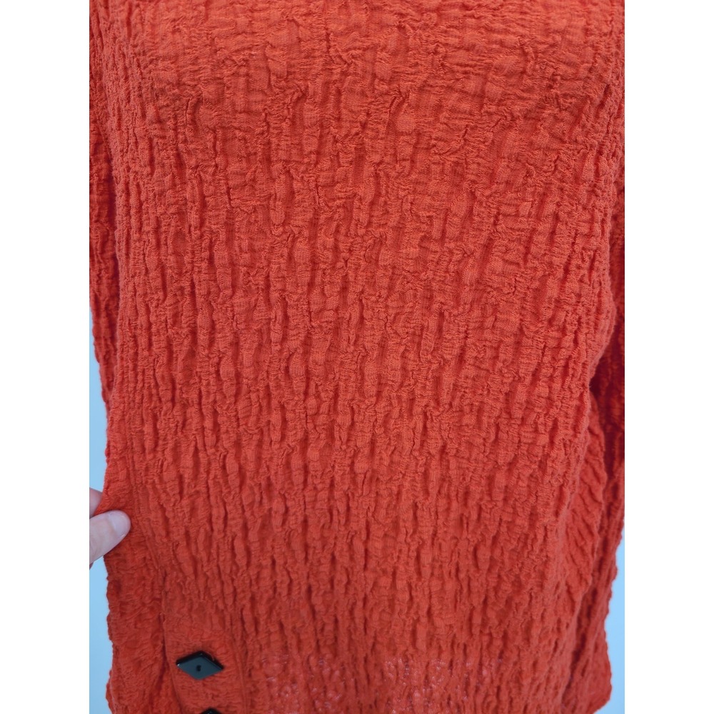 Ali Miles Asymmetrical Boho Lagenlook Tunic Top L Women Red Crinkle Textured - Picture 9 of 12